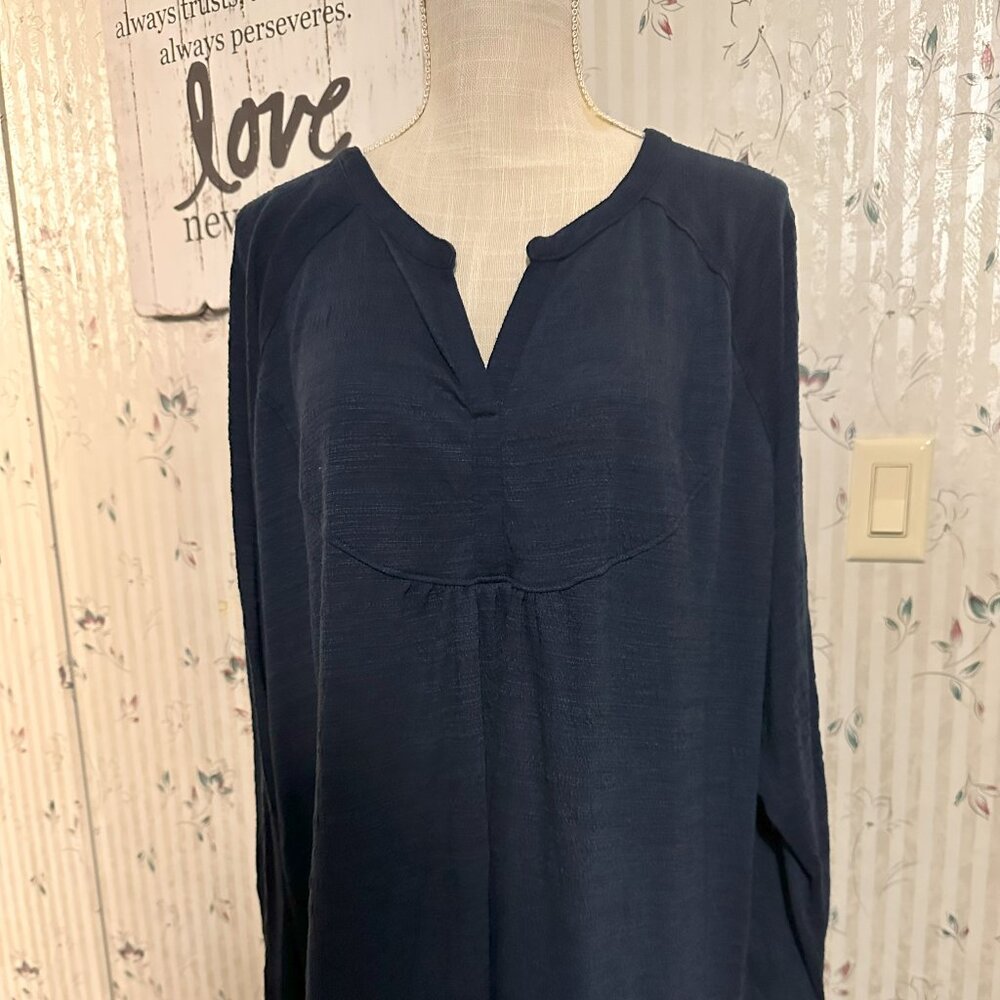 Sonoma 2X Woman's Popover Top Navy